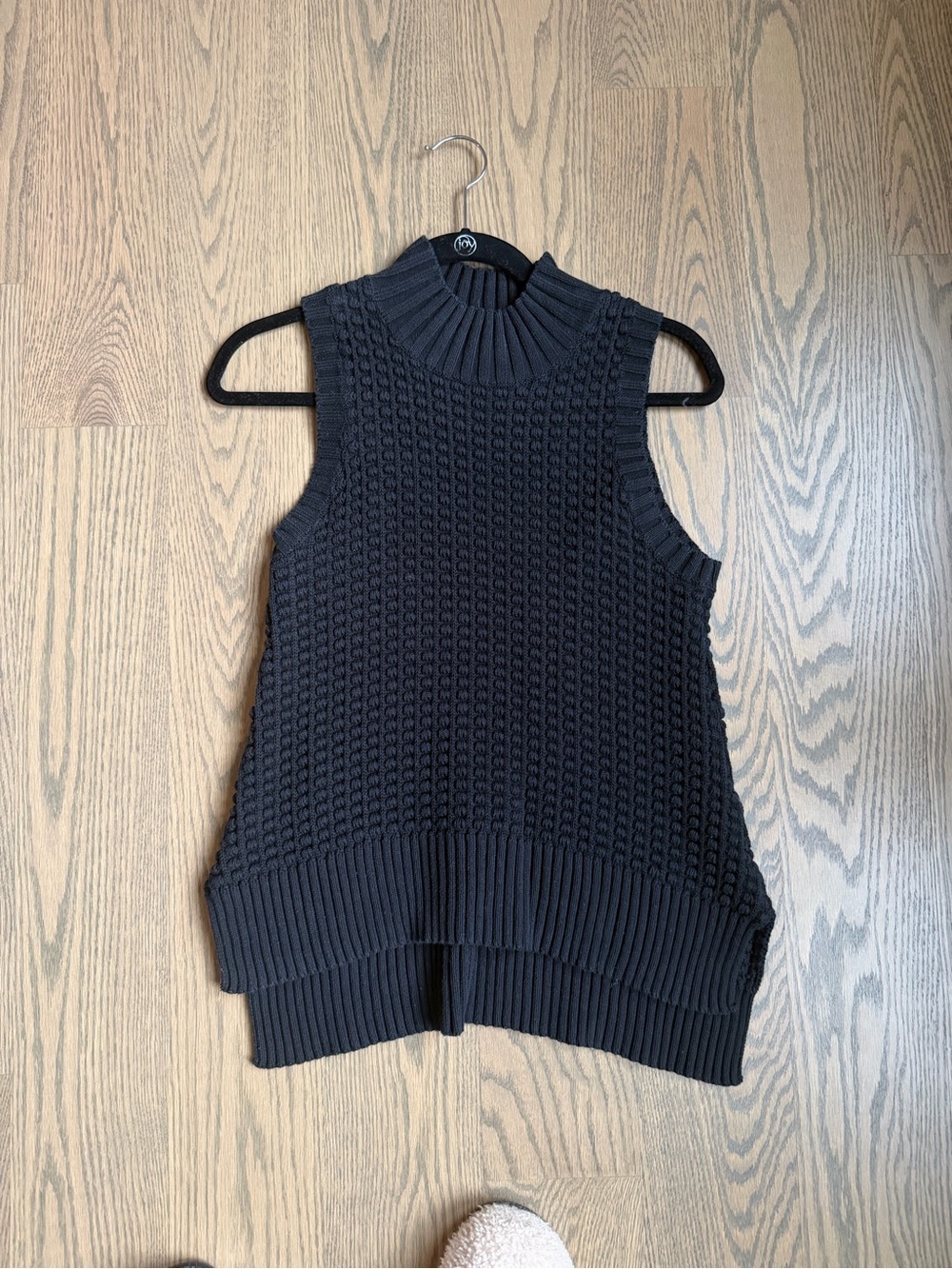 French Connection Sleeveless Chunky Knit Turtleneck Sweater - Black